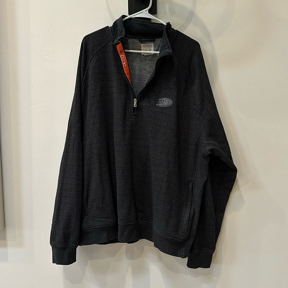 Anaheim ducks hockey quarter zip sweatshirt, men’s, size XXL